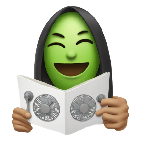 An avo switching on a fan sticker