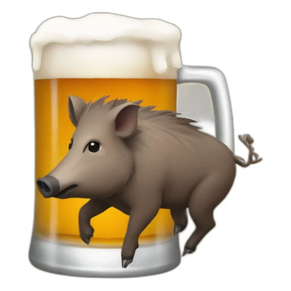 Wild boar drink beer sticker