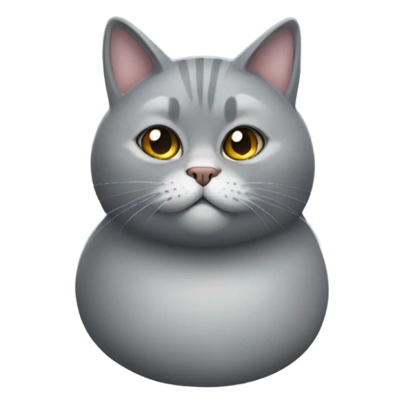 Fat grey cat sticker