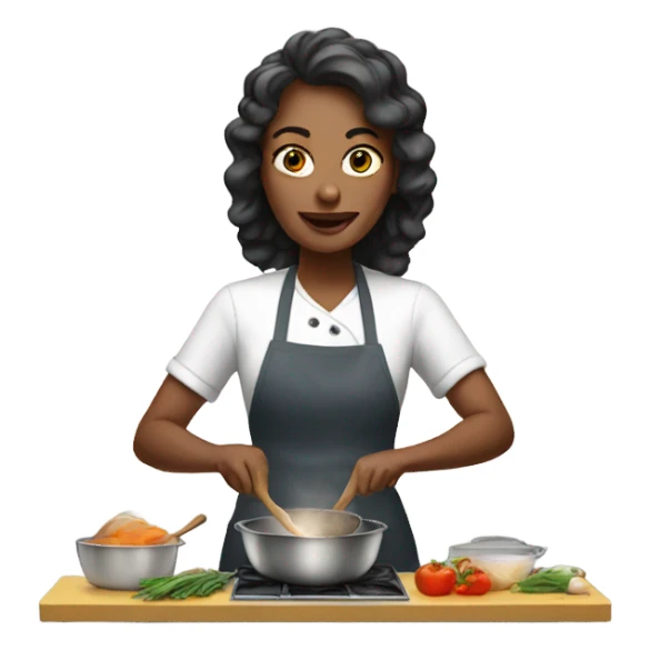 woman cooking sticker