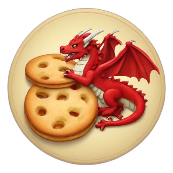 welsh dragon eating welsh cakes sticker