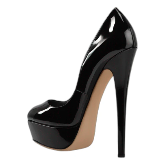 Black Patent Leather Daffodile Platform Heels sticker