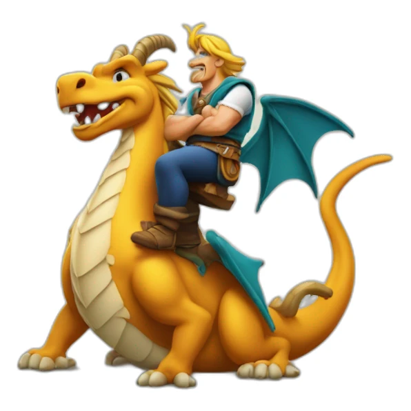 Astérix sur un dragon sticker
