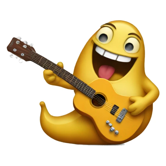 Happy slug playing guitar sticker