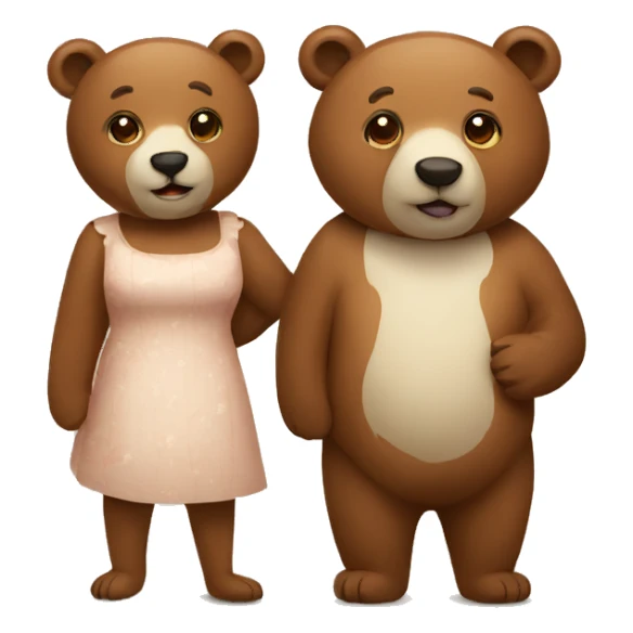 bear animal couple sticker