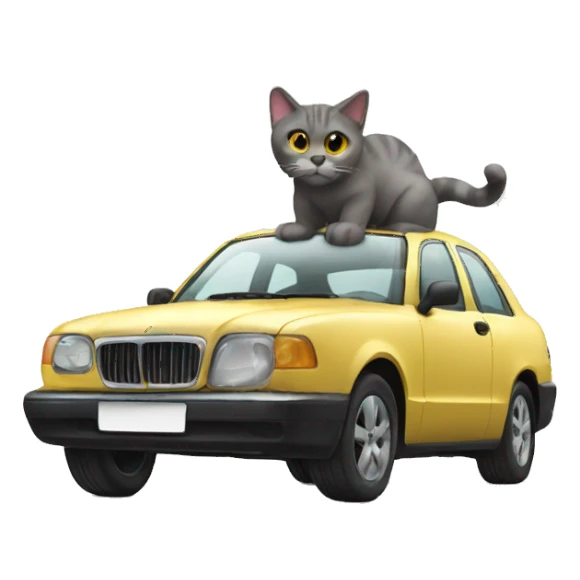 car looking cat sticker