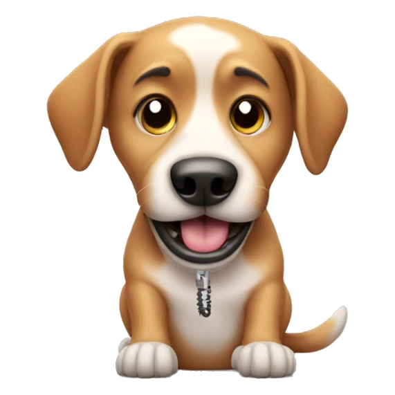 Dog with phone  sticker