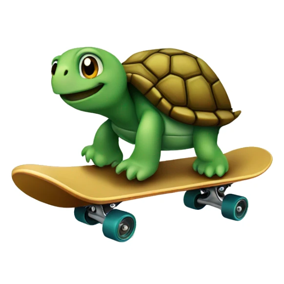 A turtle riding on a skateboard  sticker