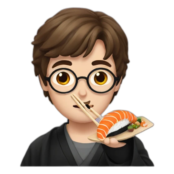 Harry Potter eating sushi sticker