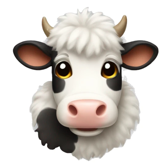 Fluffy cow sticker