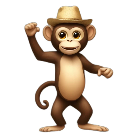 Monkey dancing with bongos and hat sticker