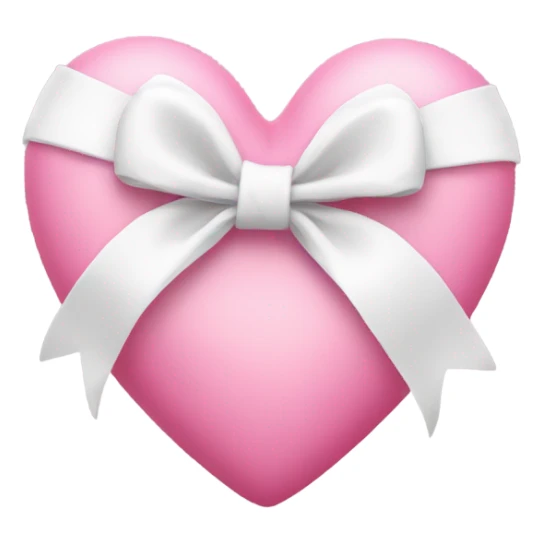 pink heart with white bow sticker