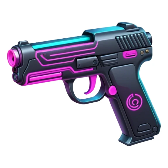 neon cyberpunk style gun sticker
