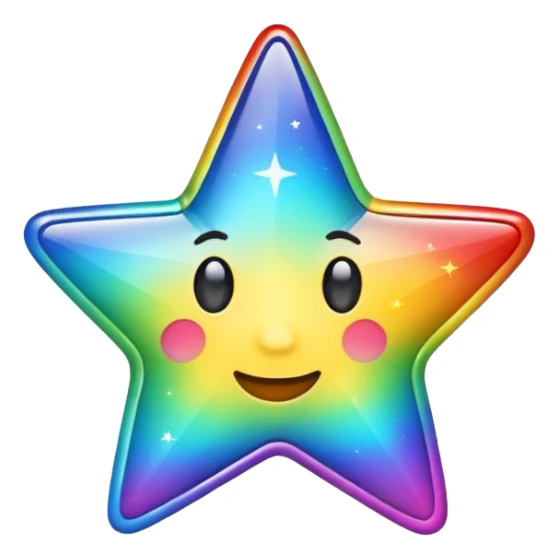 Rainbow Star Emoji Style sticker