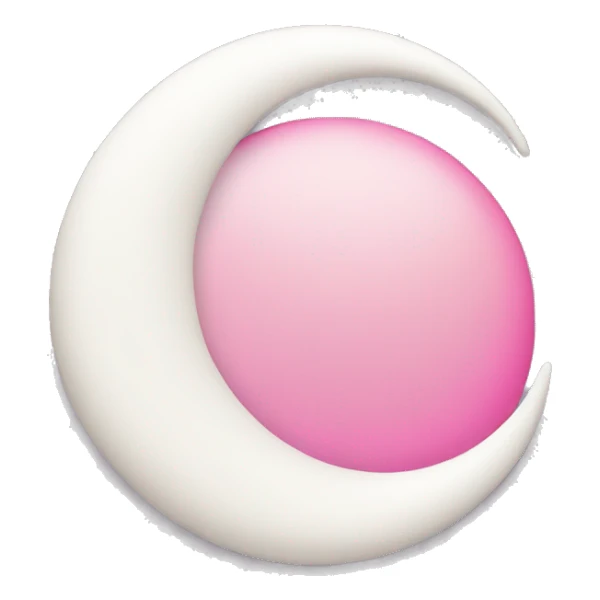 White Crescent moon and pink clouds sticker