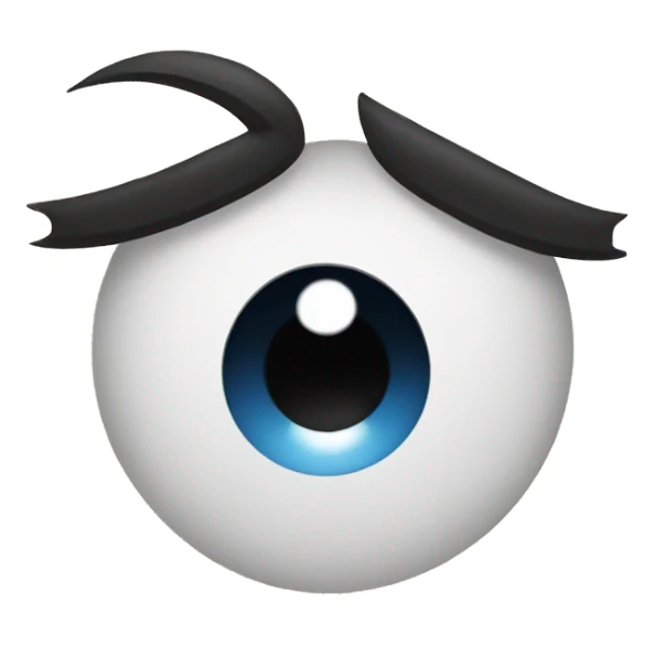 Sad emoji with eyelashes sticker