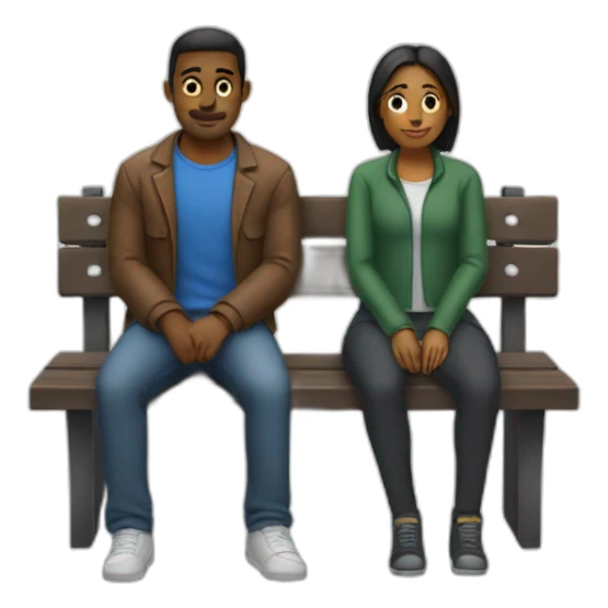 two people sitting on a bench sticker
