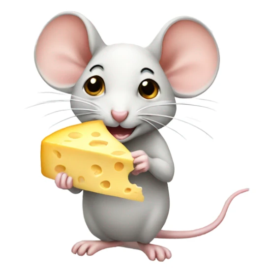 Mouse eating cheese sticker