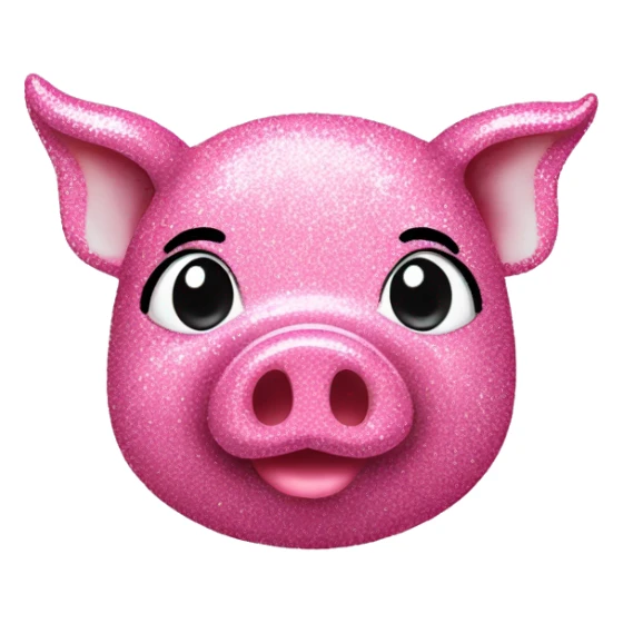 A pink glitter pig sticker