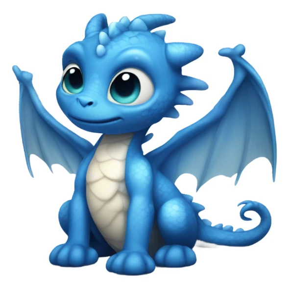 sad blue baby dragon sticker