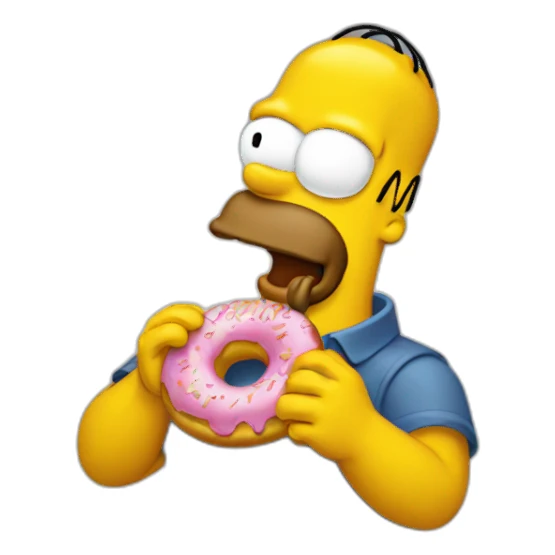 Homer eating donut sticker