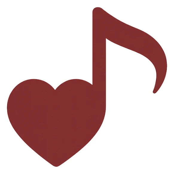 love-themed music note, no background sticker