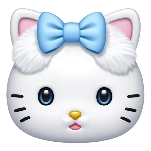 Hello Kitty, blue bow, simple and adorable sticker