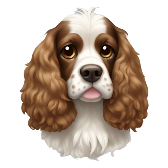 Cocker spaniel with a Mohawk brown and white spots  sticker