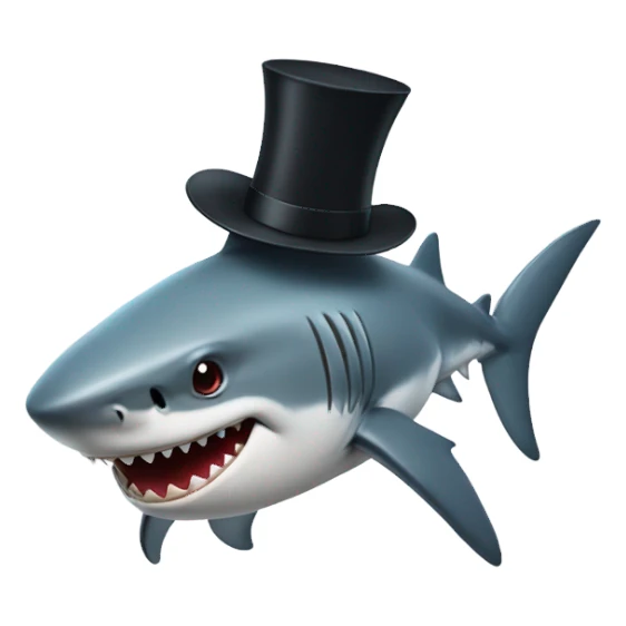 Shark with a top hat sticker