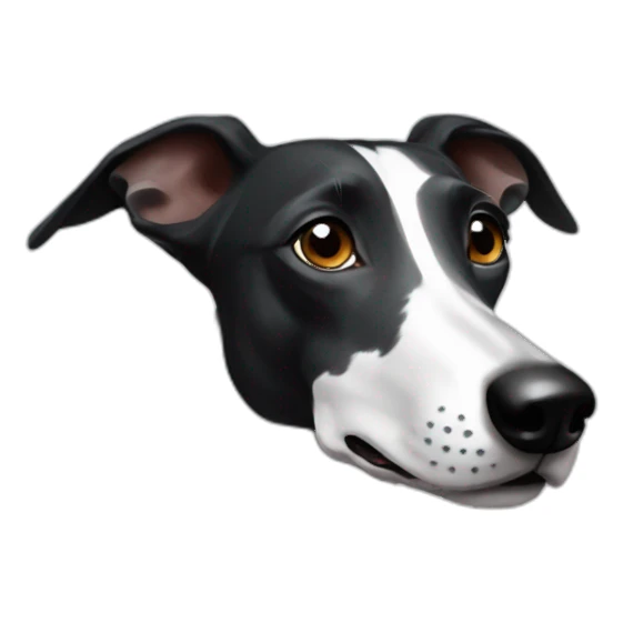 Galgo negro raya blanca sticker