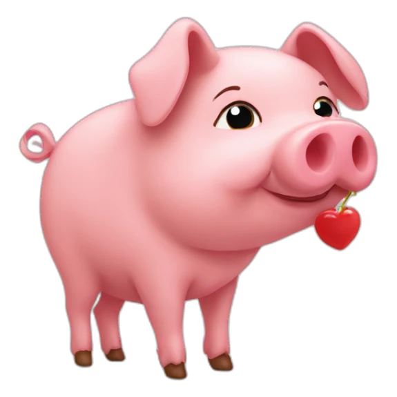 Kissing pig sticker