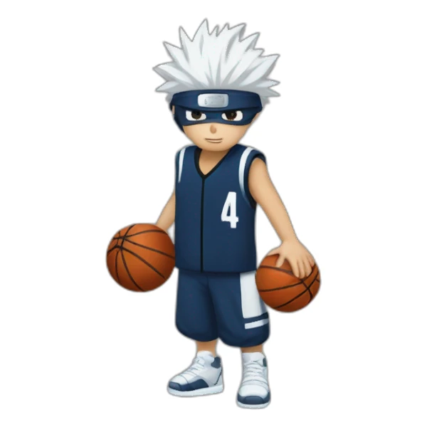 White kakashi hatake playing basketbal  sticker