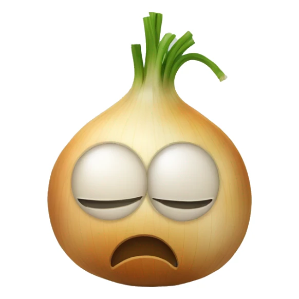 Onion with sad eyes sticker