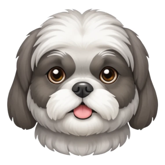 A gray shih tzu dog sticker