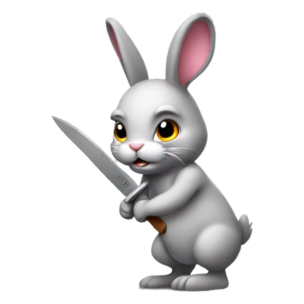Bunny with a knife sticker