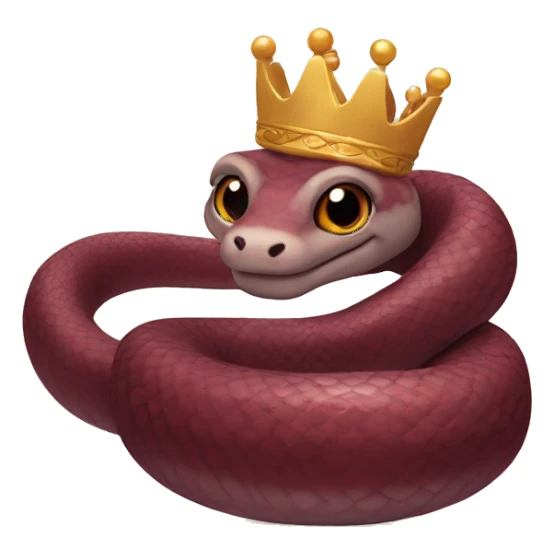 cute maroon snake with a crown sticker