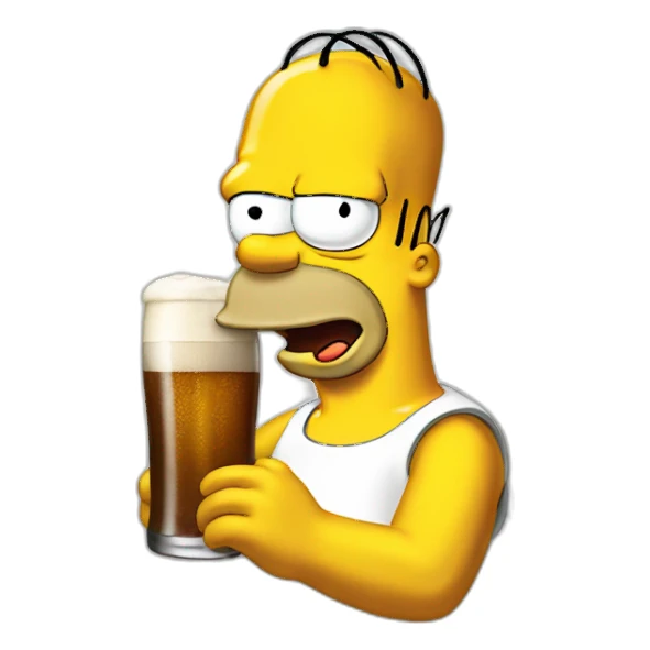 Homer Simpson drink beer sticker