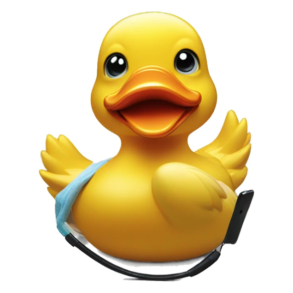 repulsed rubber duck looking at phone sticker
