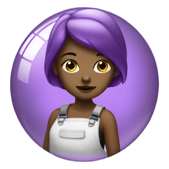 painter girl with discoball purple sticker