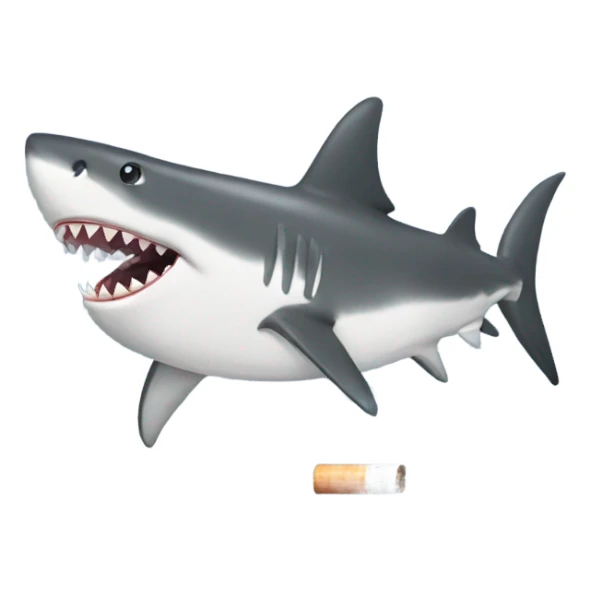 shark smoking sticker