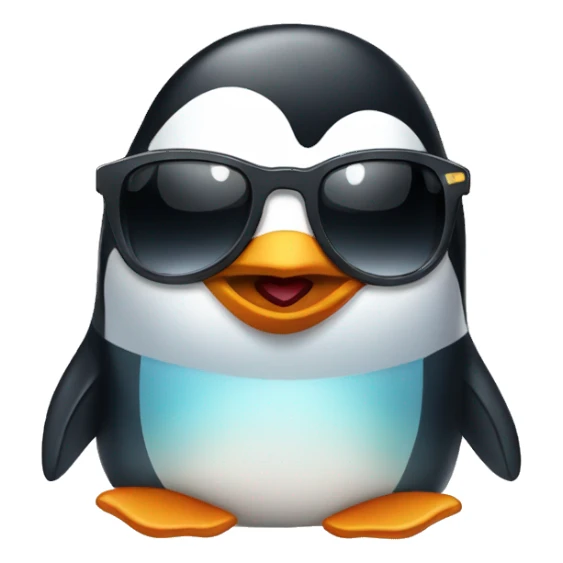 penguin swimming with sunglasses sticker