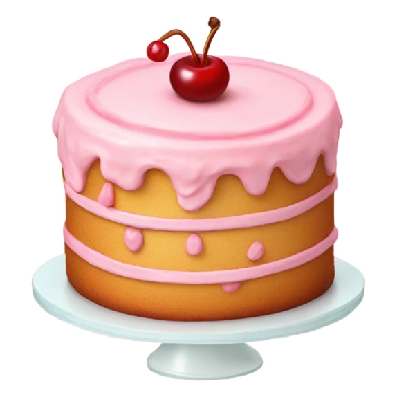 Light pink vintage cake with cherries sticker