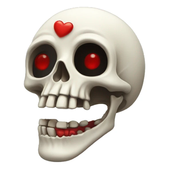 skeleton with red lips sticker