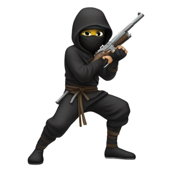 Ninja holding a gun￼ sticker