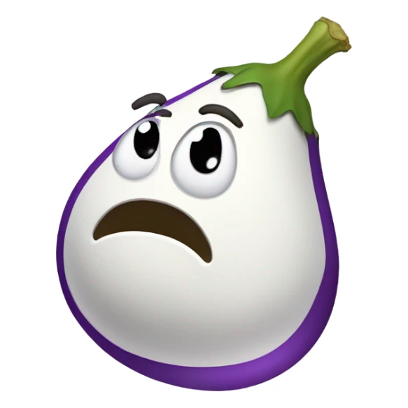Eggplant puking white sticker