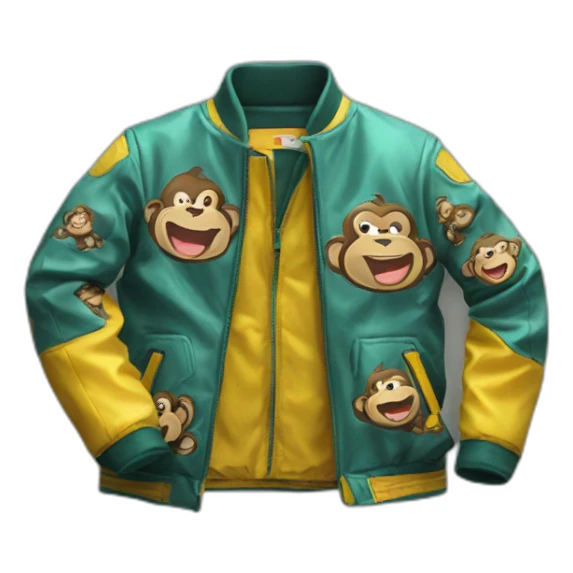 3 old fat happy monkeys jackets open sticker