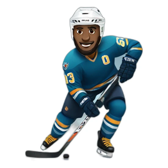 Lebron James playing ice hockey sticker