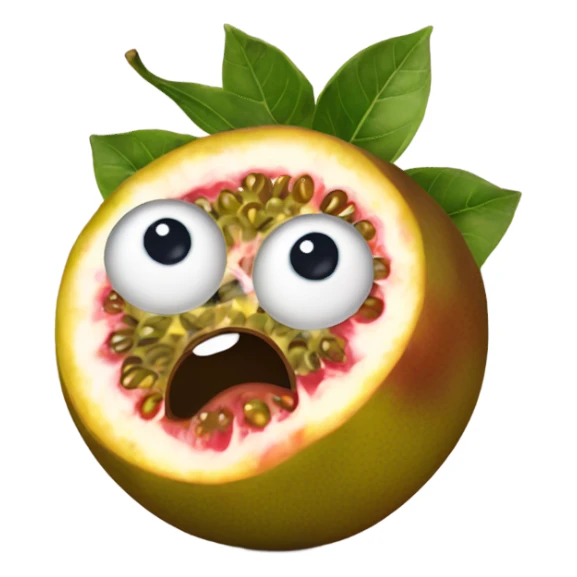 Cute passion fruit with eyes  sticker