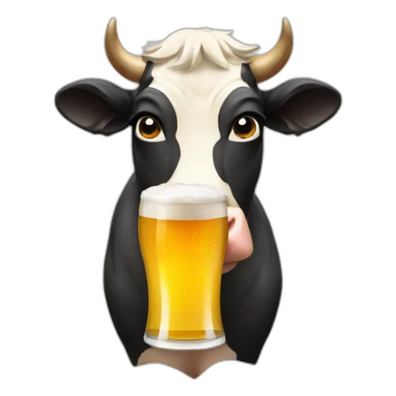 Cow with beer sticker