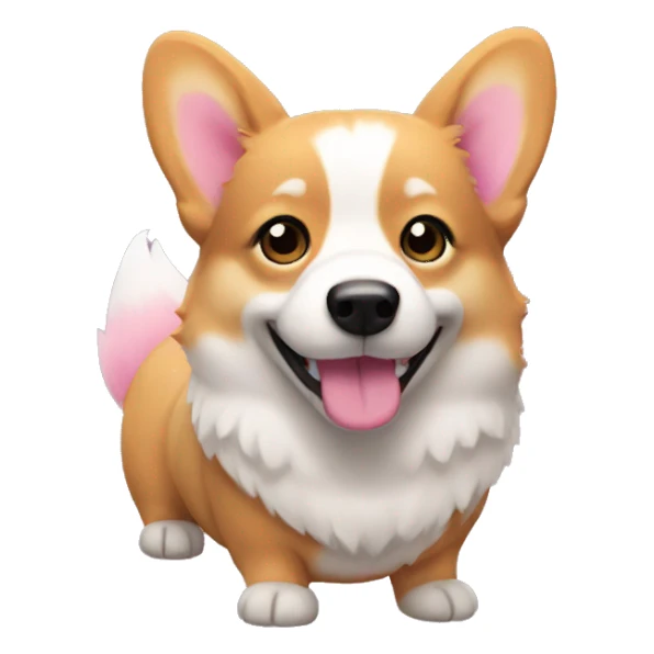 completely pink furry corgi  sticker